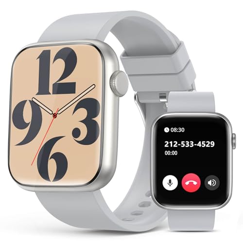 Smart Watch for Men Women with Bluetooth Call,1.9'' HD Full Touch Screen Fitness Tracker, 123 Sports Modes, Waterproof Smartwatch with Heart Rate/Bloo