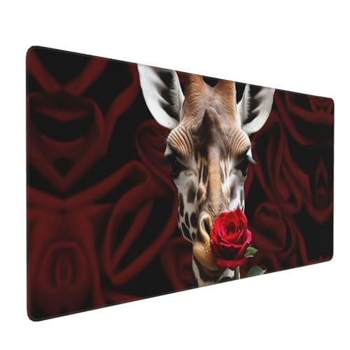 Tapis de souris de jeu motif girafe grand tapis d'écriture antidérapant