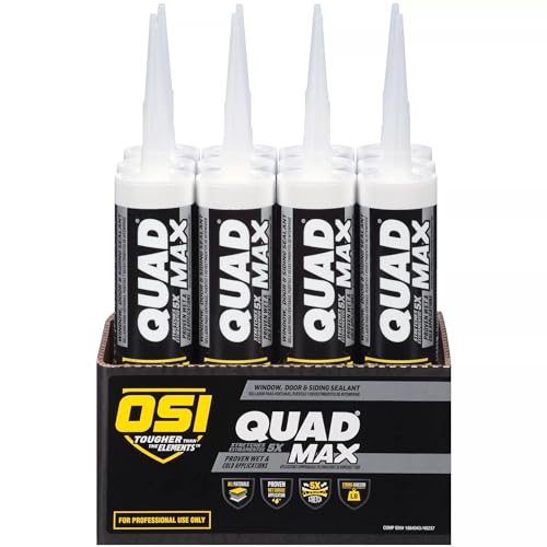 Image of OSI Quad Max Window, Door and Siding Sealant, White, 9.5 fl oz Cartridge, 12 Pack