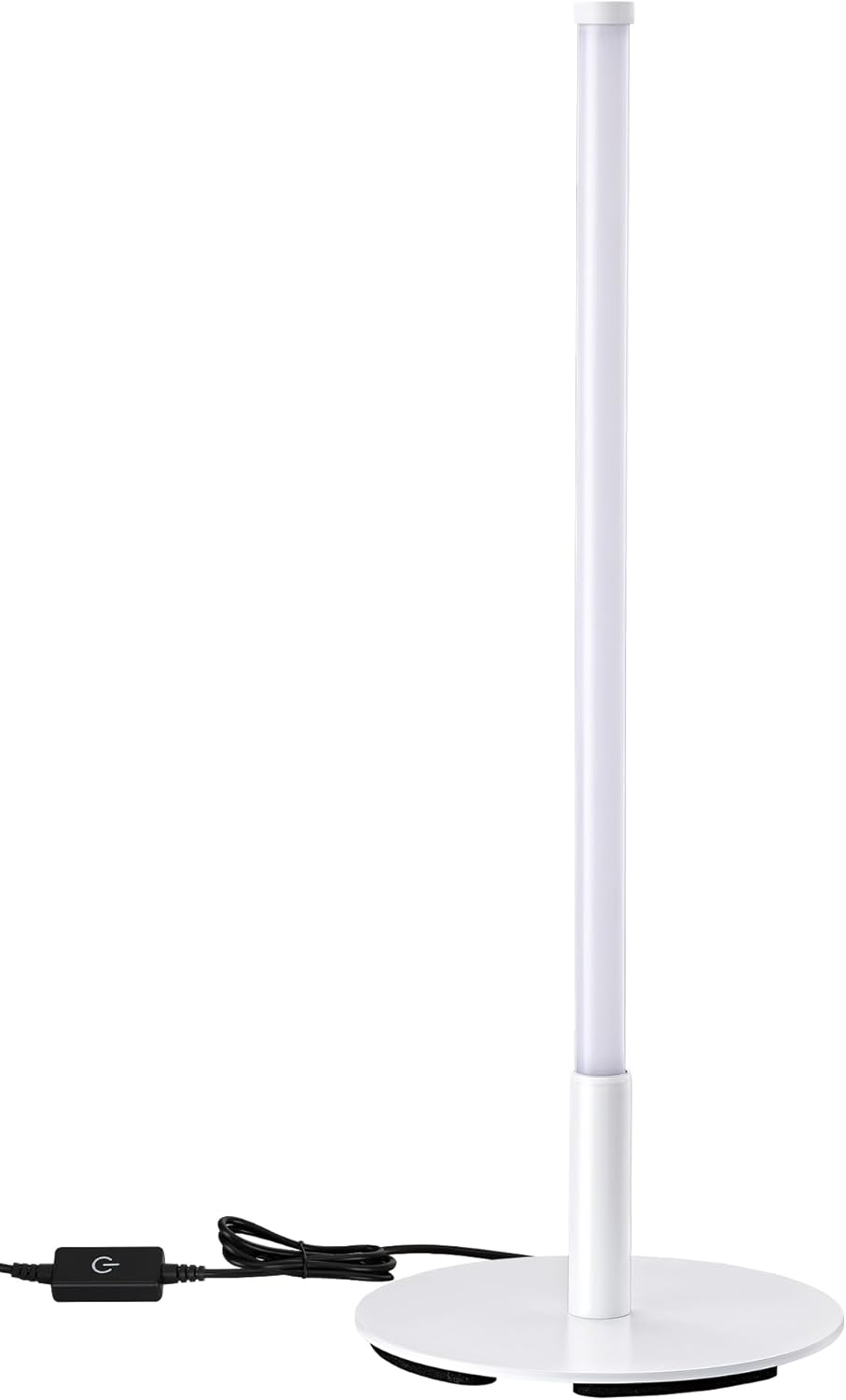 EDISHINE Upgraded LED Table Lamp, Dimmable Bedside Lamp, 3 Color Temperature, Power Cord Touch Switch Desk Lamp, Minimal Nightstand Lamp for Bedroom, Living Room, Gift, Metal Finish, Eye Caring, White