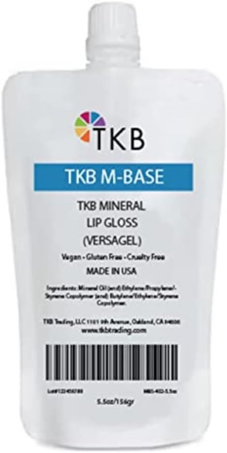 TKB Mineral Lip Gloss (M-Base) | Clear Versagel Base for DIY Lip Gloss, Made in USA (5.5oz (156g))