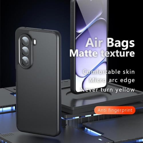 Image of Matte PC+TPU Back Cover Case for Oneplus Nord CE6 Lite 5G Air Bag Corners, Anti-Fingerprint, Micro Arc Edge, Skin-Friendly Feel, Never Turns Yellow, Black