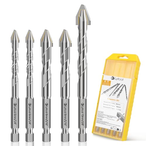 Punte Trapano Gres Porcellanato,Ø6-10 mm,Lytool 5 Pezzi Set di Punte Trapano per Vetro Piastrelle,Ceramica, Granito,Marmo,Accessorio Trapano Elettrici,Forare per Tegole, Piastrelle,Finestra,Portello