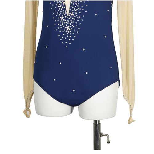 Vestido Feminino De Patinação Artística, Vestido De Competição Para Adultos, Mangas Compridas, Gola