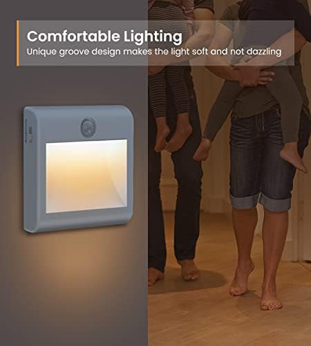 Stick-On Night Light, 2 Packs Motion Sensor Lights Indoor with 3 Modes, Battery Powered Cupboard Lights Warm white 3100K with Removable Magnetic Strips for Kid's Bedroom Bathroom Hallway Stair Kitchen