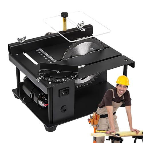 Portable Table Saw with Multifunctional Electric Belt Grinder, 7 Speed Adjustable Cutting Sanding for Woodworking