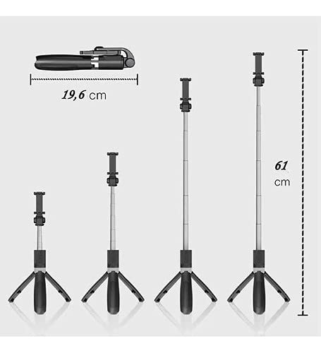 Bastão Pau Selfie Tripe Controle Bluetooth Retrátil Celular