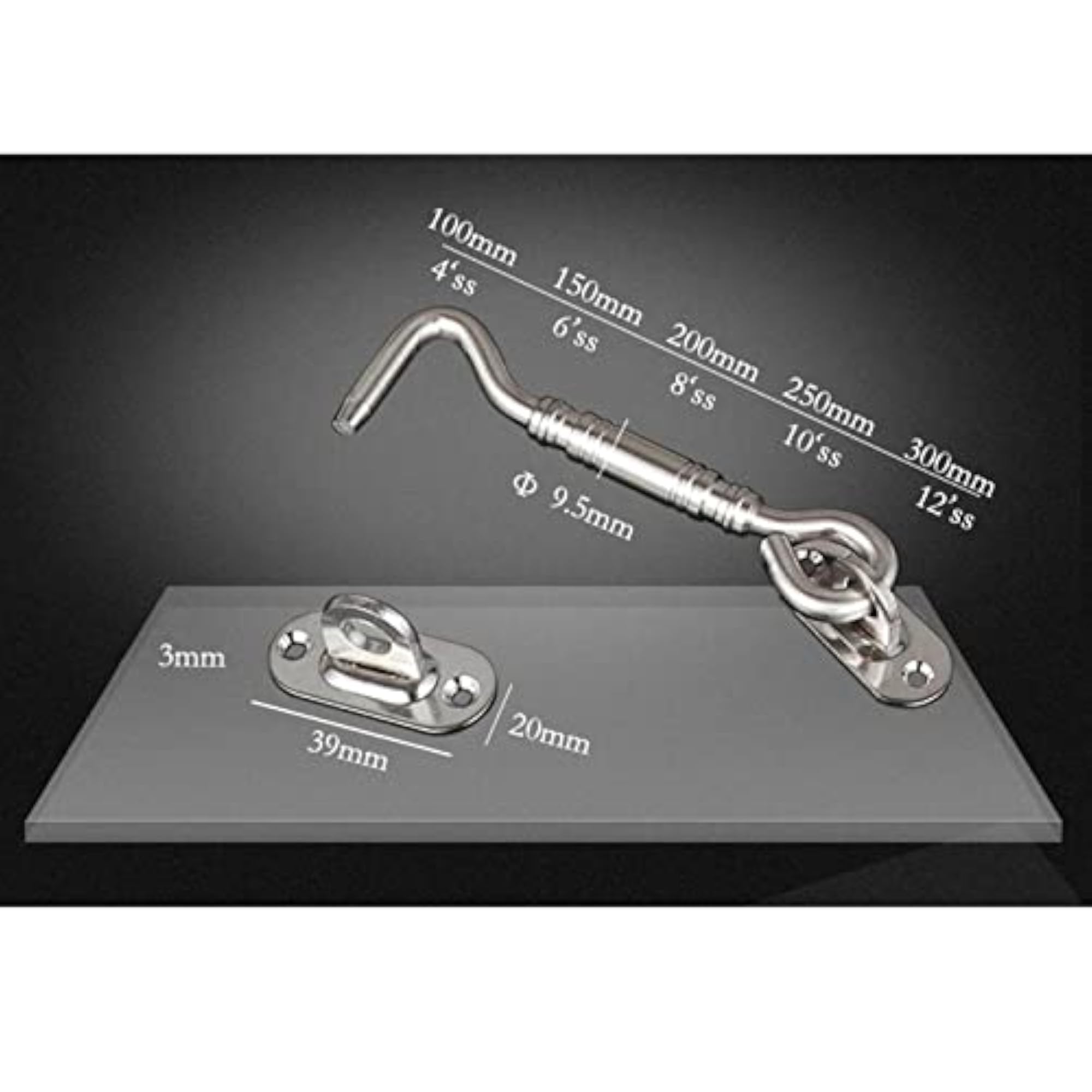 Steel Silver Stainless Cabin Hook and Eye Latch