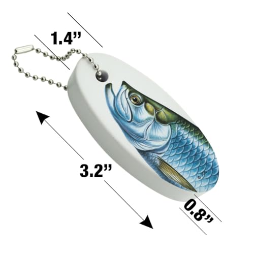 GRAPHICS & MORE Tarpon Fishing 4 Floating Keychain Oval Foam Fishing Boat Buoy Key Float - Thumbnail 4
