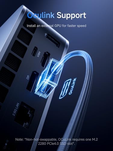 MINISFORUM M1 Pro-125H Mini PC, Intel Core Ultra 5 125H (14C/18T, Up to 4.5GHz), 32GB DDR5 RAM,1TB M.2 PCIe4.0 SSD, USB4/RAID/OCuLink/Wi-Fi 7/BT 5.4, 4K Quad Display — view 7