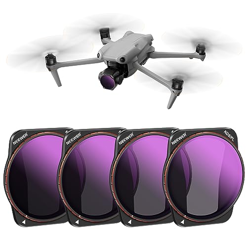 Neewer ND/PL Filter Set Compatible with DJI Air 3, 4 Pack ND8/PL ND16/PL ND32/PL ND64/PL Polarizer Neutral Density Filter Kit