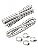 2er-Set Abgasrohre Standheizung,100+200 cm Edelstahl-Auspuffrohre mit 4 Klemmen,Zubehör für Auto-Standheizung & Stromerzeuger