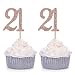 24 CT Rose Gold Glitter Number 21 Cupcake Toppers 21st Birthday Party Decoration Picks