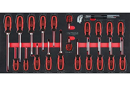 KS Tools 7111029 SCS Jeu de tournevis, 29 pièces, 1/1 Tapis de Système
