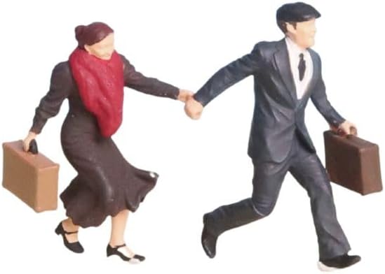 1:64 Scale Couple Catching Train 2pcs | Meticulously hand-painted with ultra-fine 3D printed resin details for vivid collectible scenes