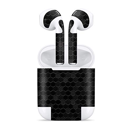 Bloom Skins for Apple AirPods 2 / AirPods 2nd Generation | Luxury Black Honeycomb Protective 3M Vinyl Skin Decal Wrap Film Premium Ultra Slim Cover Sticker with 3D Texture | Made in USA