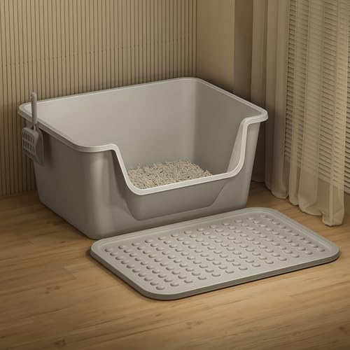 Caja sanitaria grande abierta para gatos con diseño antisplash miniatura 3