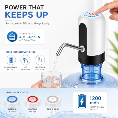 Image of Automatic Wireless Water Can Dispenser Pump for 20 Litre Bottle Can, Rechargeable