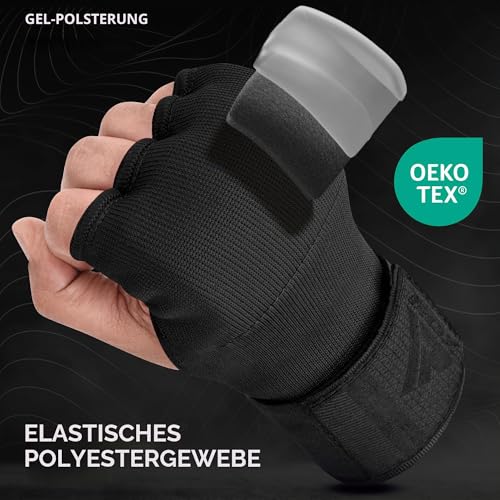 RDX Gel Innenhandschuhe Boxen MMA Muay Thai Training, Elastisch Boxbandagen 100cm Lang Handgelenkbandagen, Kampfsport Sparring Handbandagen Inner Boxing Gloves Punchingbälle Punchinghandschuhe