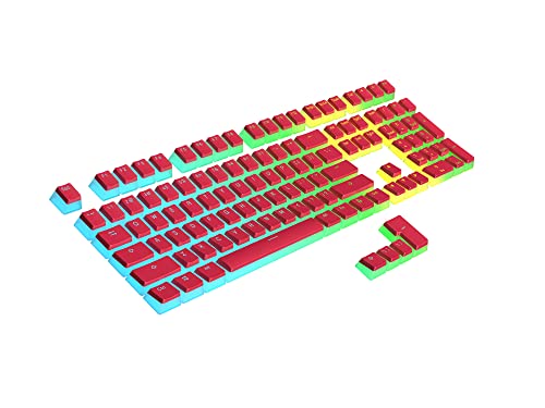 Ranked Pudding PBT Teclas | 112 Double Shot Diseño Translúcido ANSI EE. UU. e ISO | Perfil OEM para Teclado Mecánico para Juegos RGB (Rojo) Cover