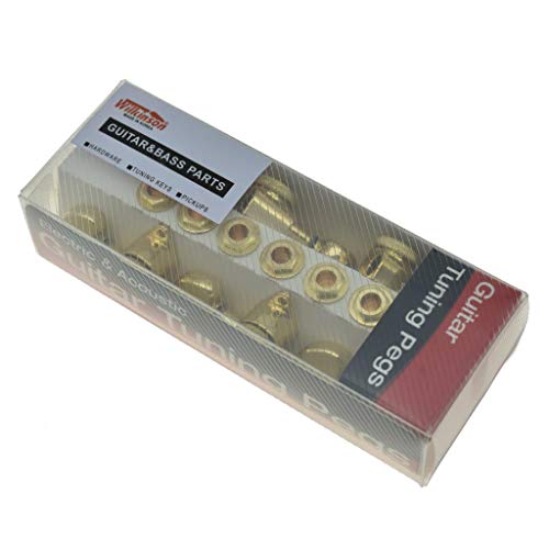 Wilkinson Locking Tuners 3x3 ROTO Style Full Size Locking Guitar Tuners Tuning Keys Pegs Guitar Machine Heads for USA Les Paul or Acoustic Guitars Gold - Thumbnail 7