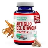 artiglio del diavolo pomata a cosa serve FORNITURA PER 4 MESI Artiglio Del Diavolo (Devils Claw) 10:1 Extract (5000mg Equivalent) 500mg 120 Vegan Capsules, Certificato di analisi di AGROLAB Germania, ad alta resistenza, senza riempitivi o altri additivi