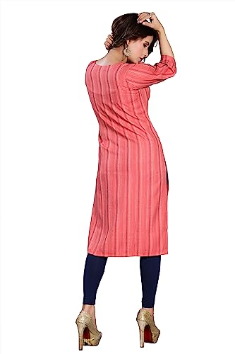 Image of DREAM & DZIRE Blue Office wear Kurti for Women of Cotton in Plus Size & Small Size.