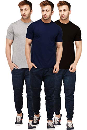Image of Solid Men Half Sleeve Round Neck T-Shirt (Pack of 3)