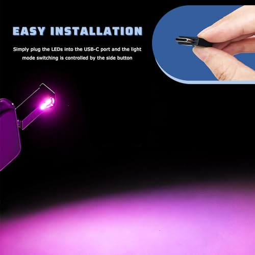 Luz Ambiental LED USB Tipo C para Auto, 2 Pzs miniatura 6