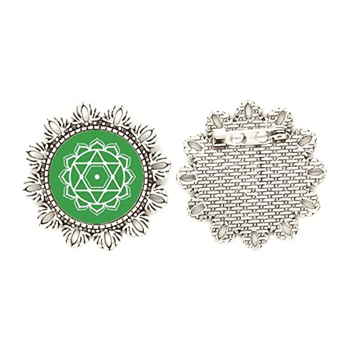Broche de plata con diseño de flores y estrella mediano para mujer