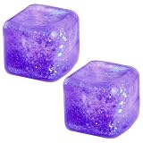 Thyonta Fidget Squeeze Ball - 2PCS Cube Fidget Squishy Stress Balls for Autism, Release Pressure for Adults (Purple)