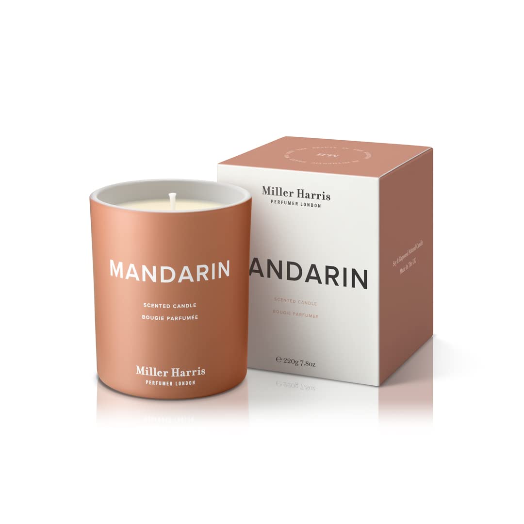 Miller Harris Vela de mandarina, cera natural, vela perfumada de lujo (220 gramos)