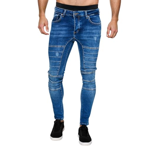 Jean slim fuselé style motard pantalon denim stretch cinq poches