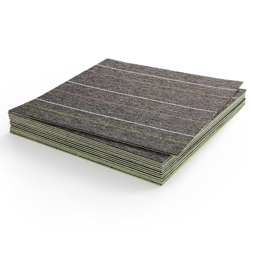 タイルカーペット 50x50cm 40枚 5mm厚 フリーカット フロア カーペット タイル オフィス 専用ずれ防止テープ付き おしゃれ 滑り止め 床暖房対応 防音 防炎 原状回復可 会社/家庭/賃貸/業務用/住宅/高齢者用（色番0207） [3]