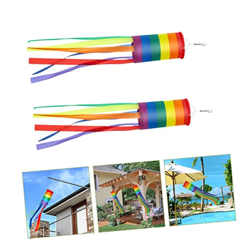 Drapeaux windsock arc-en-ciel légers et rotatifs pour décoration extérieure