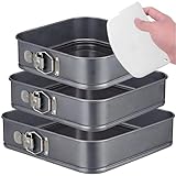 COOCK Premium 3-teiliges Square Springform Set – Hochwertige Backformen 24/26/28 cm mit...
