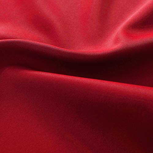 Donren Christmas Holiday Red Valances For Bedroom - Room Darkening Window Curtain Valances With Rod Pocket (42 By 12 Inch Length,2 Panels) #TOP5