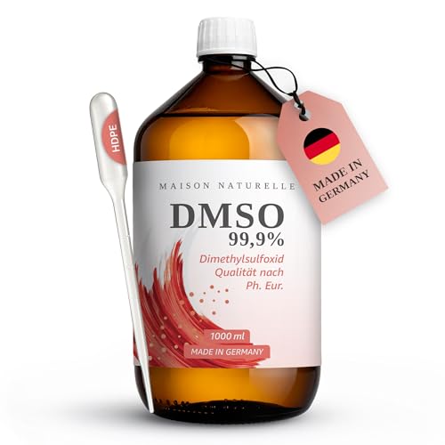 MAISON NATURELLE DMSO 99 9% 1000 ml in Braunglas | Dimethylsulfoxid Lösung in pharmazeutischer Qualität | Maison Naturelle | DMSO Tropfen Hochrein & Laborgeprüft