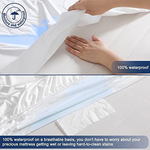 Queen 2 Packs Rv Waterproof Mattress Protector,Breathable Comfortable Smooth Surface Mattress Cover For Maximum Protection,5-18" Deep Pocket #TOP1