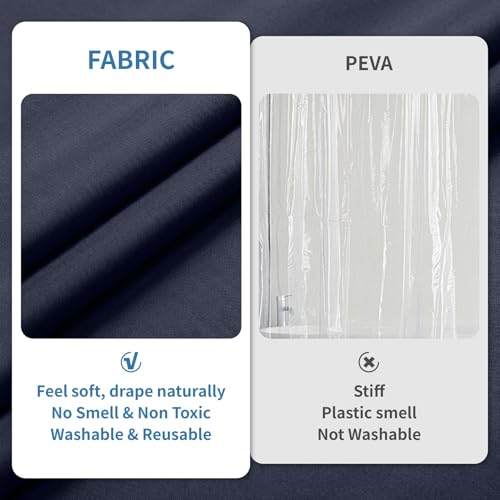 THAIGEE 1 Pack Water-Repellent Fabric Shower Curtain Liner, 72x84 Blue by THAIGEE - Used condition - Image 5