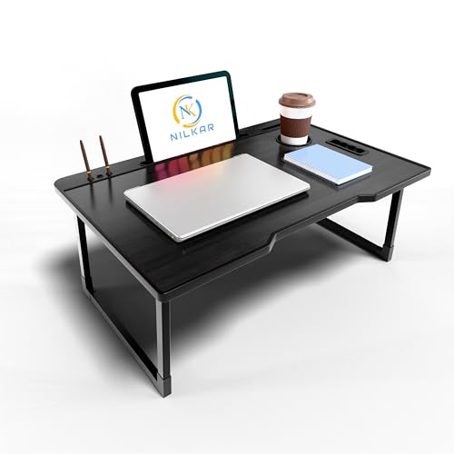 Image of Study Table Bed Table Premium Laptop Table /Foldable and Portable Wooden /Writing Desk for Office /Home /School (CTD Black)