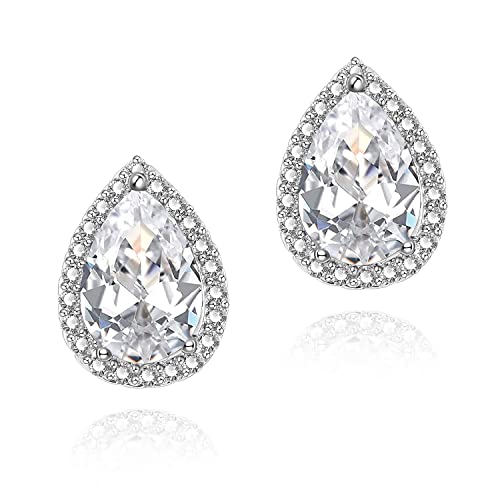 Cubic Zirconia Earrings Studs, Teardrop Earrings for...