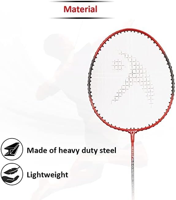 Miniatura 4 de HIPKOO SPORTS Juego de 4 raquetas de bádminton de aluminio estándar para deportes con tapa, 3 lanzaderas y red, ideales para principiantes, ligeras