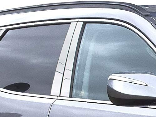 BRIGHTT -QA655212 - Moldura de pilar de acero inoxidable, 4 piezas, se adapta a Santa Fe 2013-2018