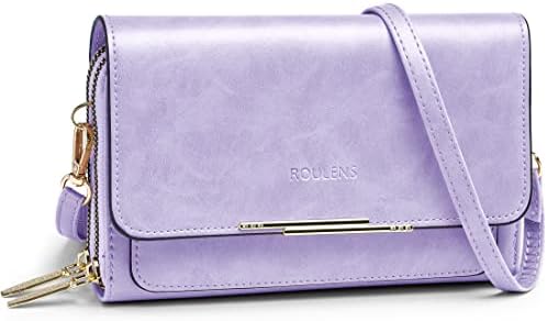 Roulens Small Crossbody Phone Bag for Women,PU Leather Mobile Phone Bags Card Holder Purse and Handbags,Shoulder Bag with Adjustable Strap