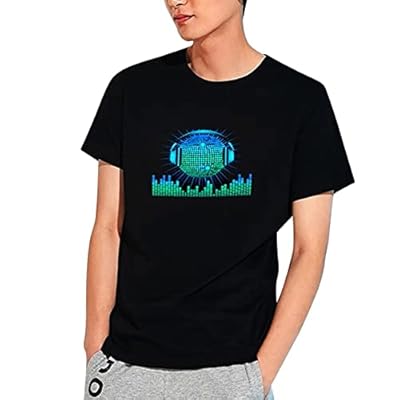 and Barrel Up Flashing Party DJ Shirt T and LEDLight Activado Men Sound Down Glow Blusa de vestir Camisa de vestir con cuello abotonado para hombre, Negro, Talla única | Ya disponible en tu tienda friki favorita! En mundofriki.es!