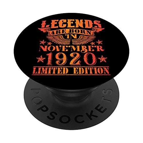 Cumpleaños Noviembre 1920 Edición Limitada Regalo Vintage PopSockets PopGrip Intercambiable