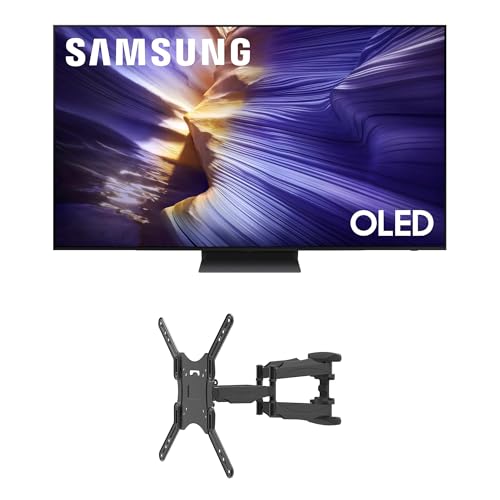 Samsung QN55S90FAFXZA 55 Inch 4K OLED Smart TV with a Kanto M600 Full Motion Mount (2025)