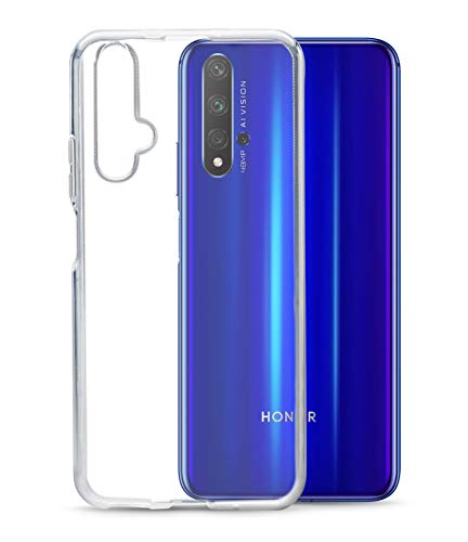 Carcasa de TPU compatible con Huawei Nova 5T, transparente, funda de silicona, con paño de limpieza para pantalla de mungoo