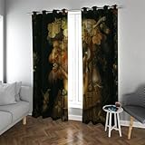 Materiale Innovativo : Questi sono realizzati in poliestere, con un tocco setoso e un bel drappo che portano fascino e modernità al vostro interno. La texture del motivo casual e chic è perfetta per una moderna casa colonica rustica, o classico stile camera tradizionale. L'effetto primitivo e naturale rende i pannelli più estetici, che forniscono un rivestimento armonioso della finestra e rendono vivace la vostra casa.